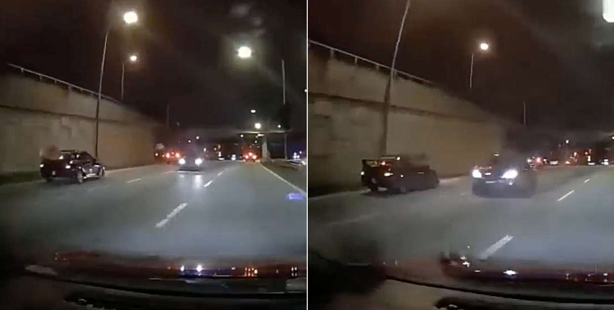 Myvi Drives Against Traffic In The Middle Of A Highway & Almost Crashes ...
