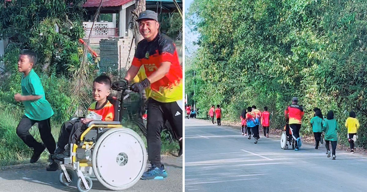 PE Teacher Wins Hearts For Pushing Student In Wheelchair During 4KM Run ...