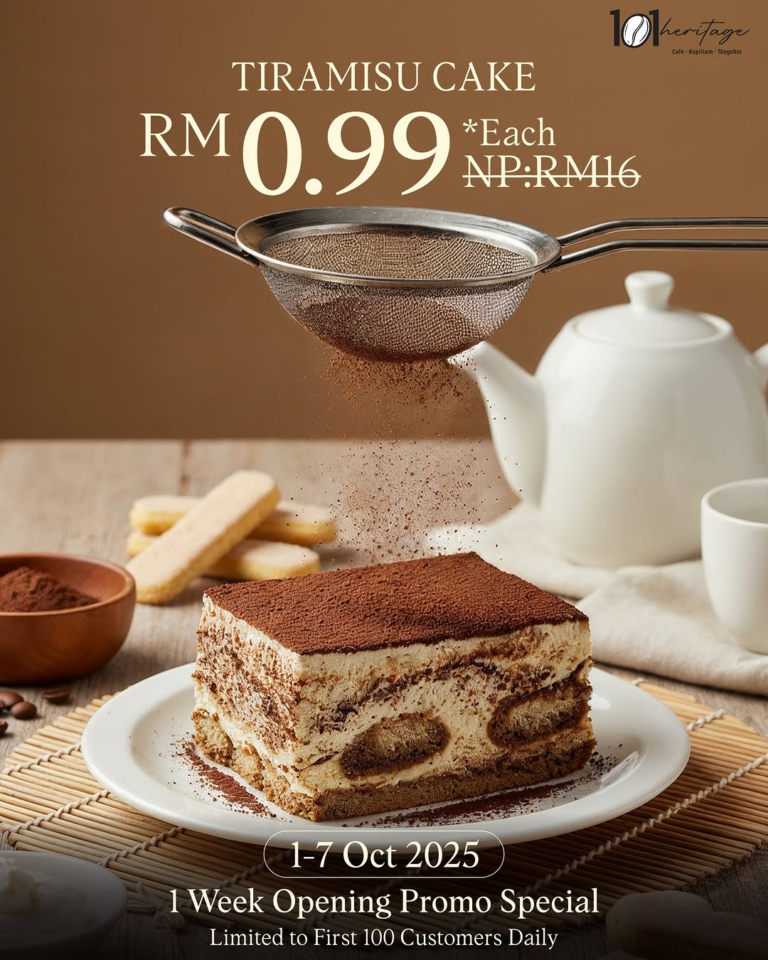 You Can Get Special Tiramisu Cake For Just RM0.99 At This New Cafe