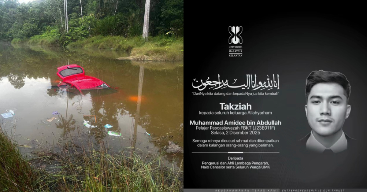 PhD Student Dies After Car Plunges Into Lake At UMK Jeli Campus