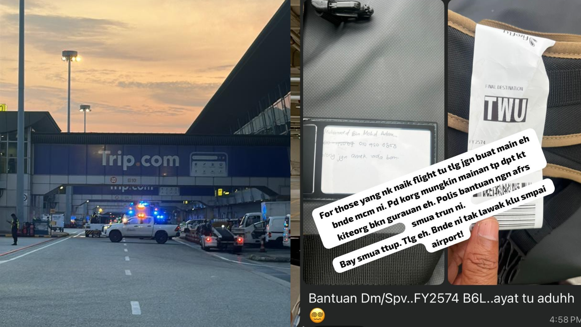 Individu Cetus Ancaman Bom Palsu Di KLIA Kini Ditahan Polis Untuk Siasatan Lanjut