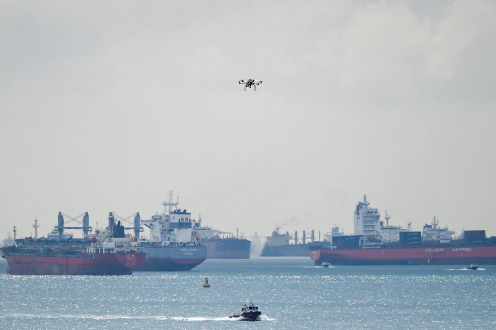 Singapore straits eastern anchorage in Singapore