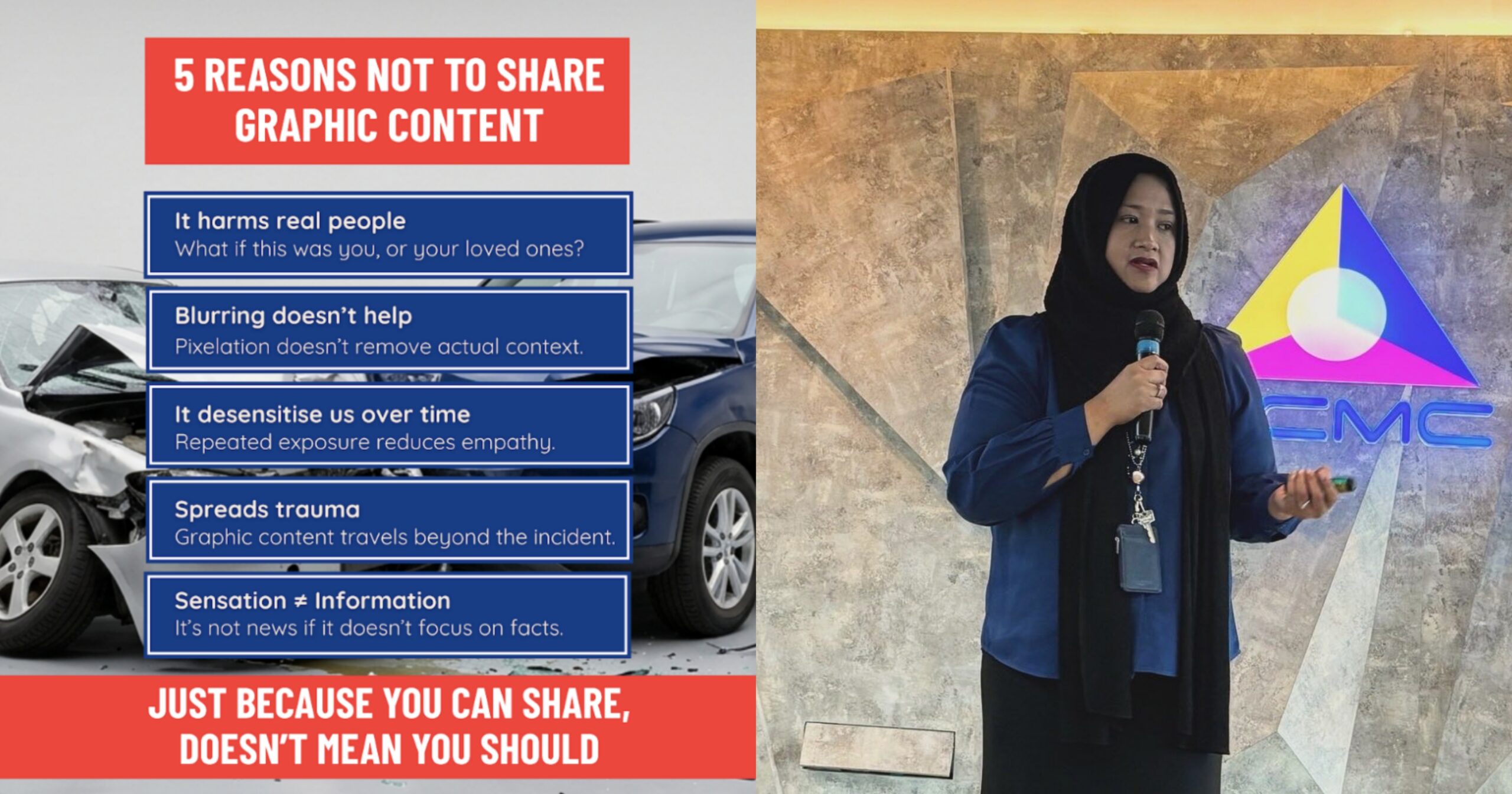 CMCF Gesa Rakyat Malaysia Berhenti Sebar Video Kemalangan Ada Unsur Visual Grafik