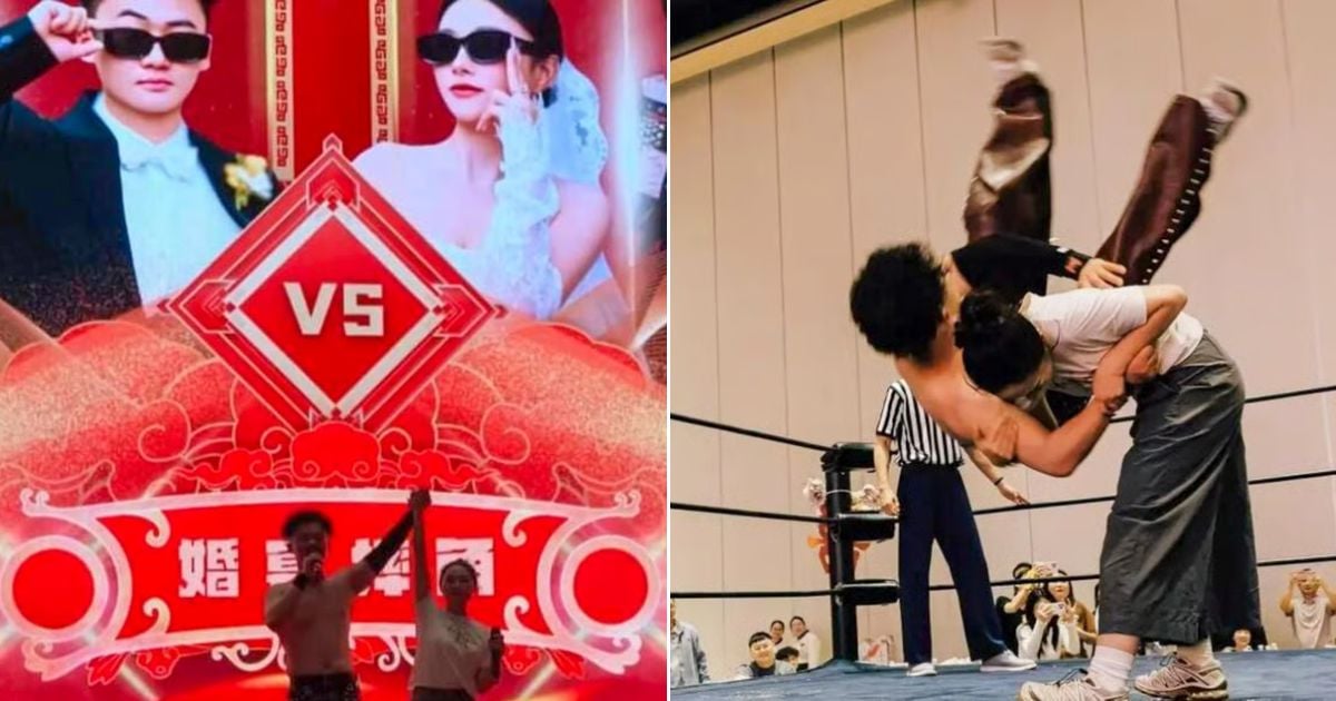 Couple Turn Wedding Into Wrestling Match, Loser Promises To Do Housework For Life
