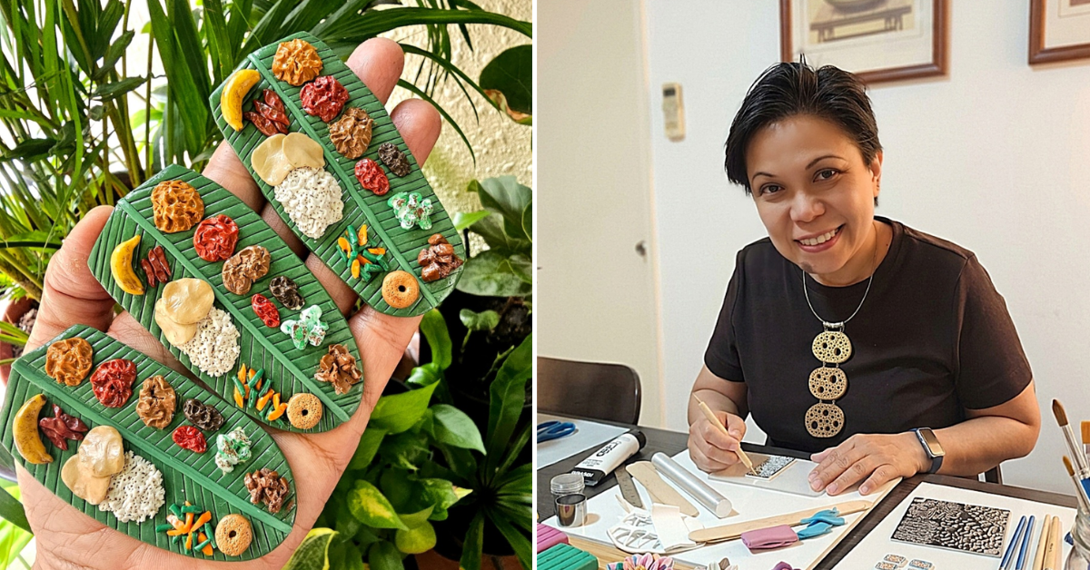 This Sarawakian Makes Tiny Clay Banana Leaf Rice, Lemang & Poon Choi You Can Actually Wear