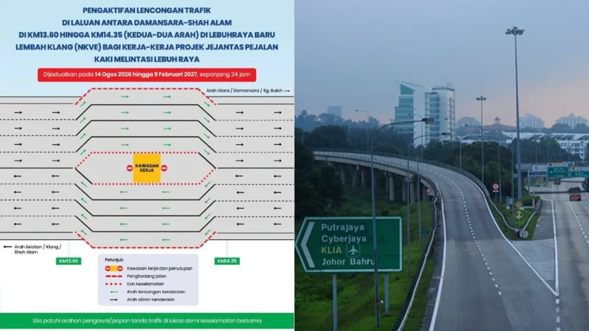 NKVE Alami Lencongan Trafik Selama Enam Bulan, Pengguna Dinasihat Rancang Perjalanan