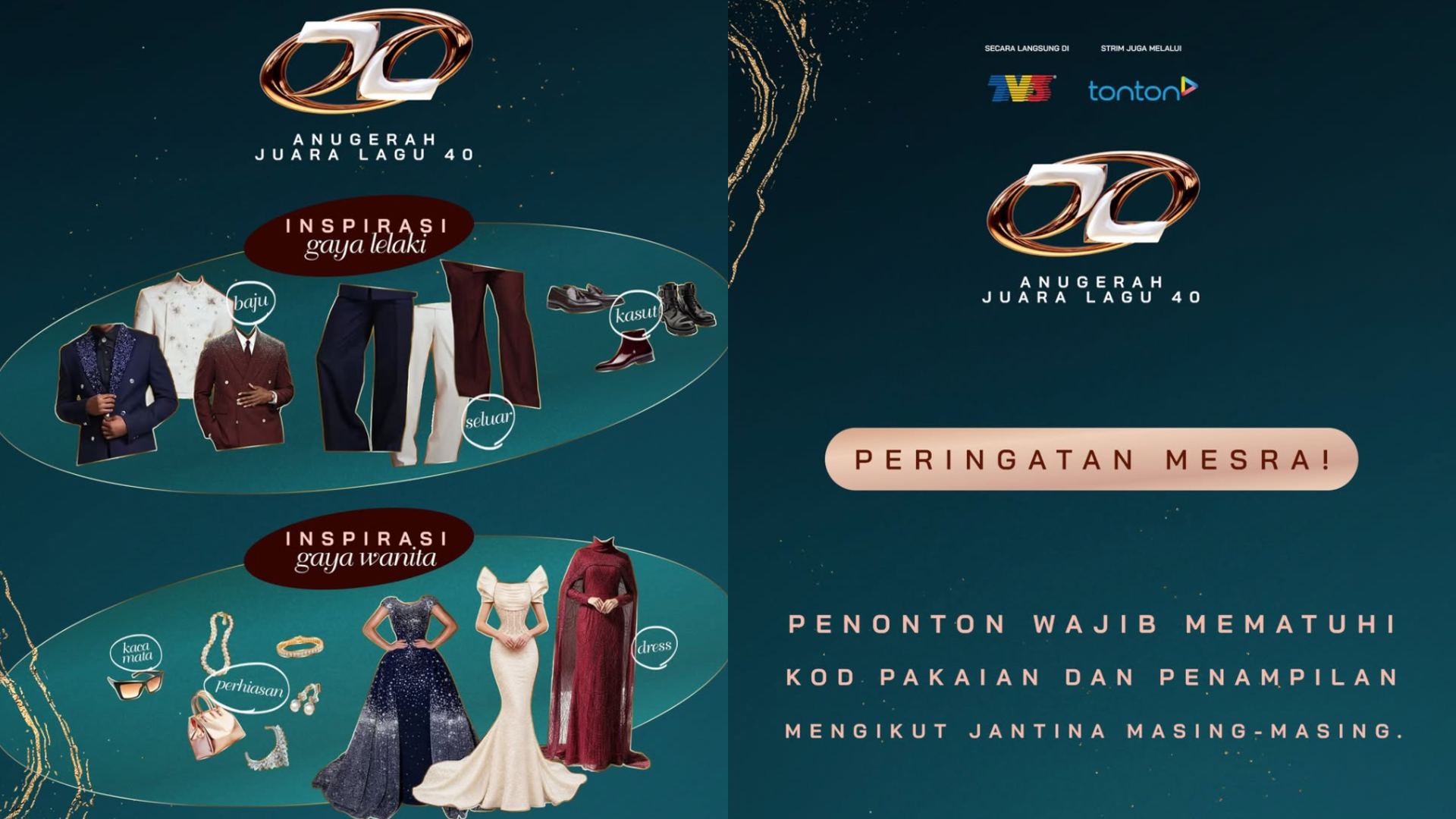 TV3 Ingatkan Tetamu AJL40 Patuhi Kod Pakaian Mengikut Jantina Masing-Masing