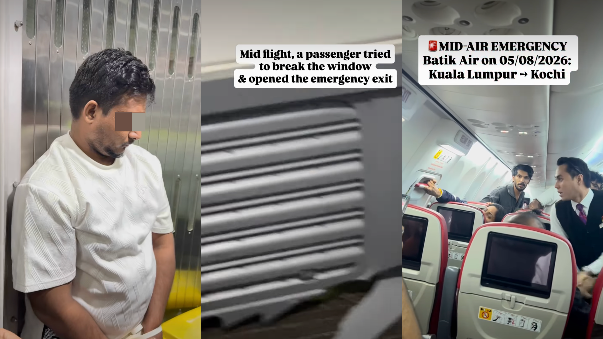 Aksi Cemas Dalam Flight, Penumpang Cuba Pecahkan Tingkap & Pintu Kecemasan