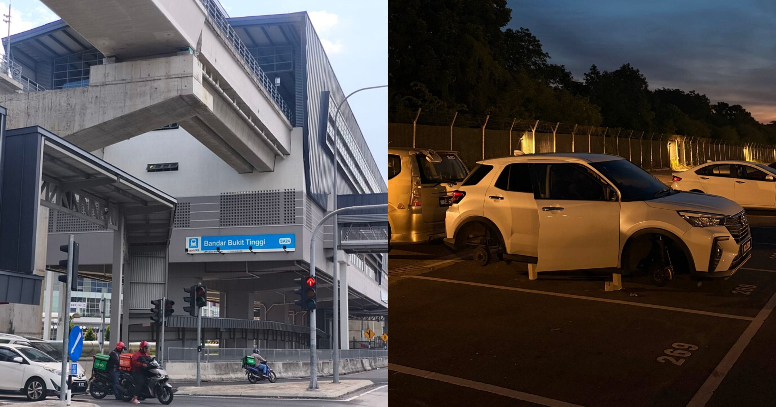 Wanita Balik Kerja Kecewa Tayar Keretanya Hilang Kena Curi Di Parking Stesen LRT3