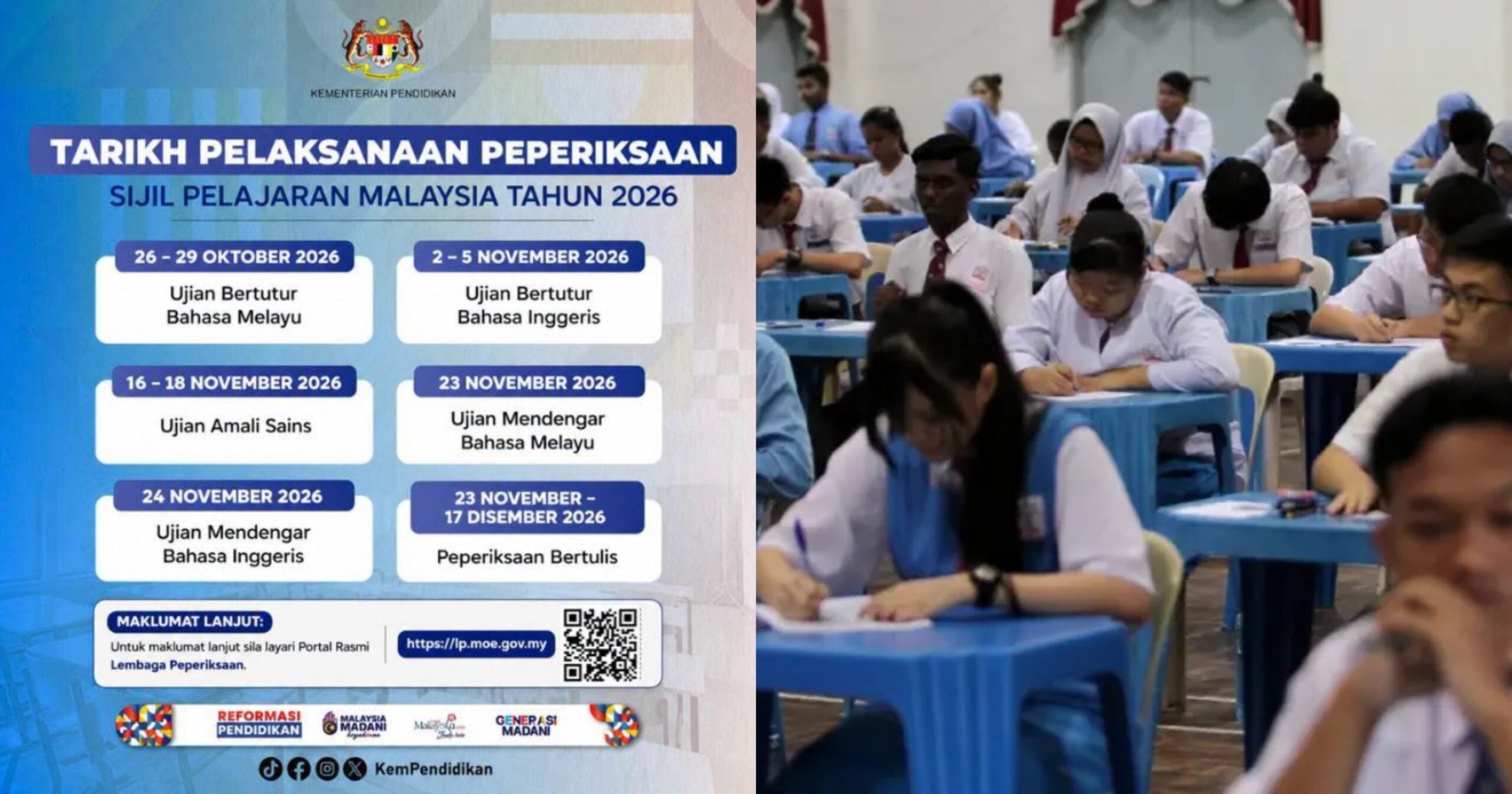Kementerian Pendidikan Mohon Maaf, Betulkan Semula Tarikh Jadual Ujian Mendengar SPM