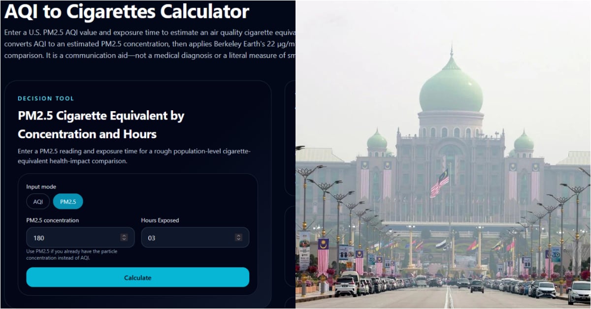 Terdedah Jerebu 3 Jam IPU 180 Sama Seperti Hisap 1 Batang Rokok, Web Ini Boleh Kira Untuk Anda
