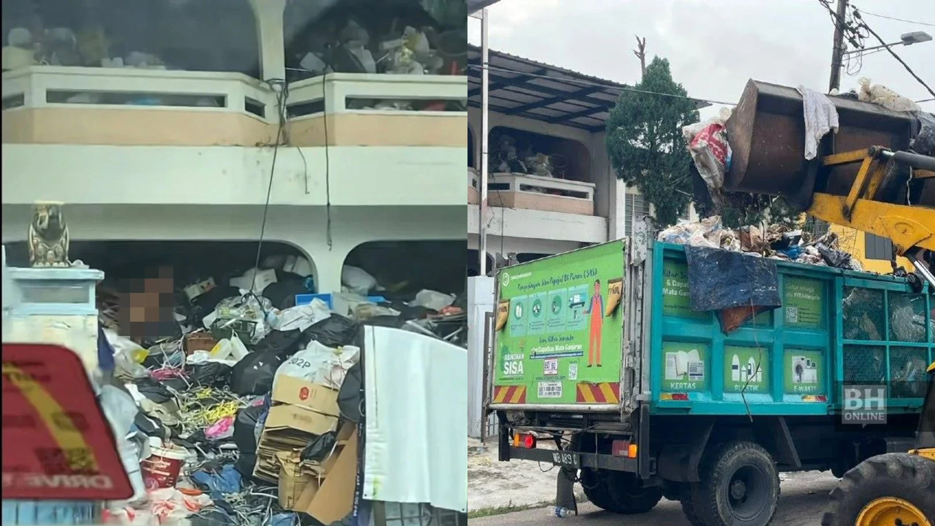 Sengsara Jiran Berakhir, 34 Tan Barang Kitar Semula & Sampah Diangkut Dari Dua Rumah