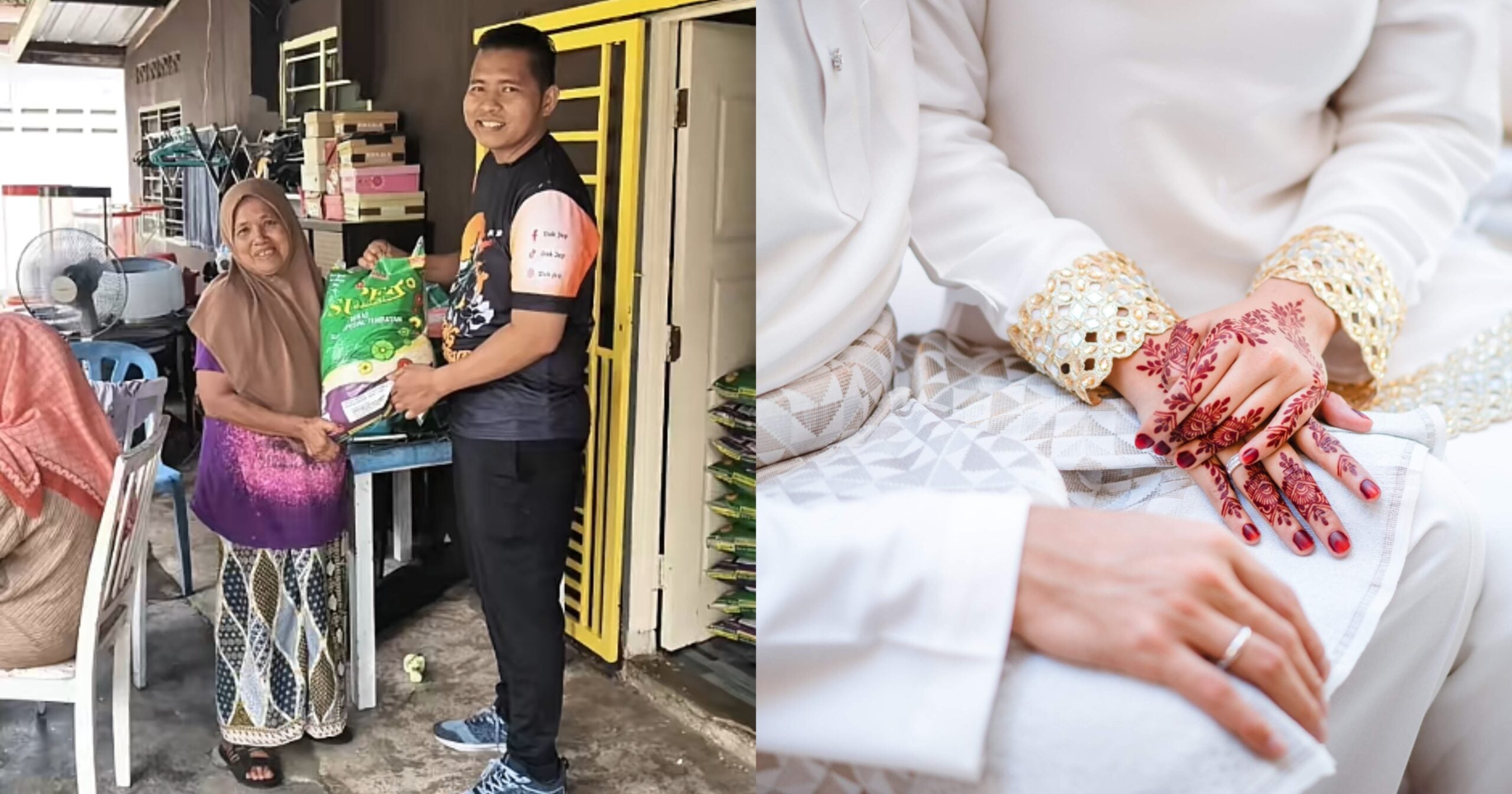 Serah Kad Kahwin, Bakal Pengantin Dalam DUN Bemban Bawa Pulang 100KG Beras Sumbangan