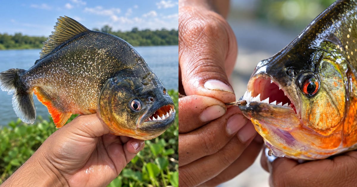 Pemancing Dakwa Berjaya Mendaratkan Piranha Perut Merah Di Empangan Klau, Raub