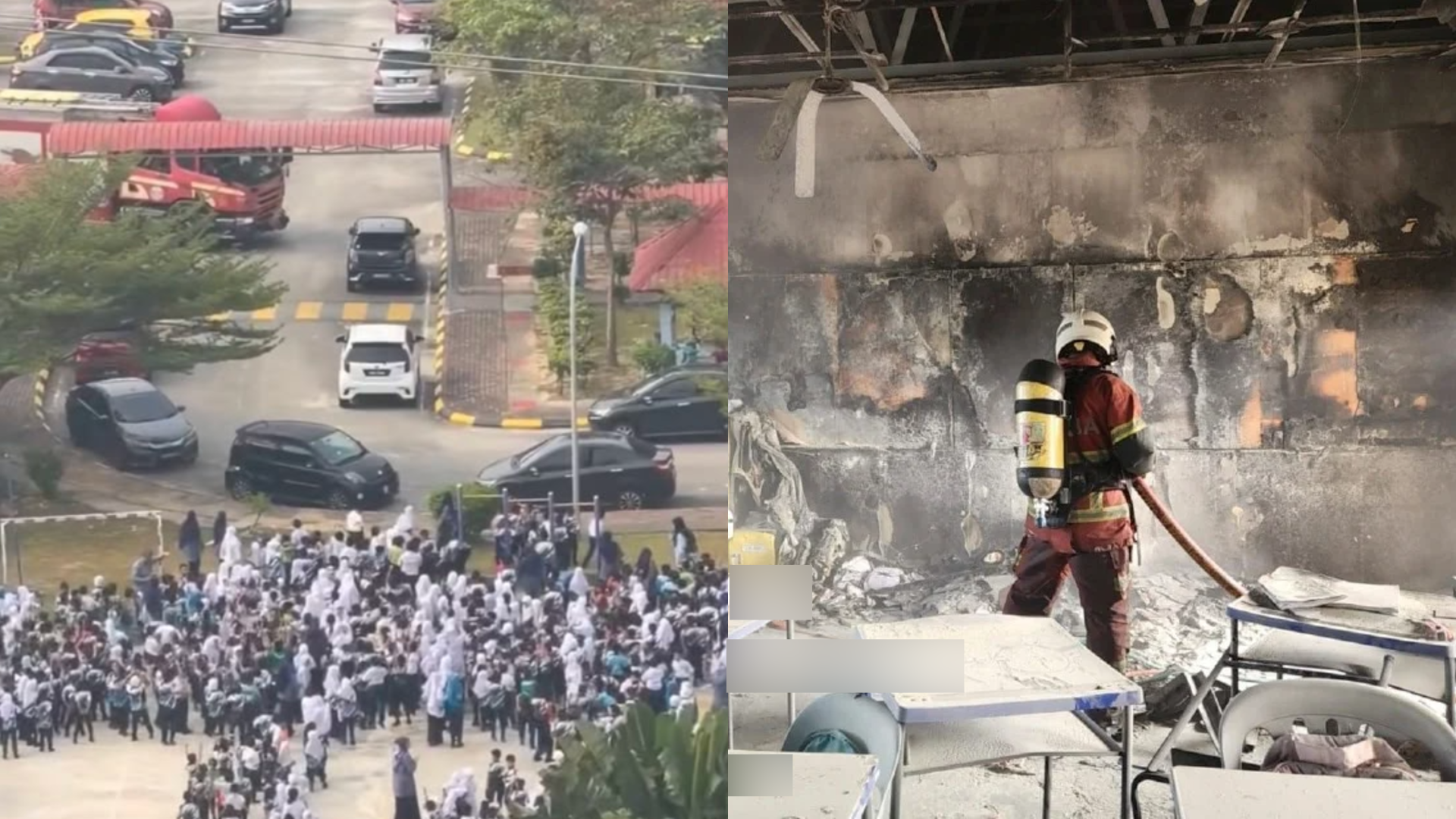 Murid SK Setia Alam Bersorak Bomba Datang Padam Kelas Terbakar