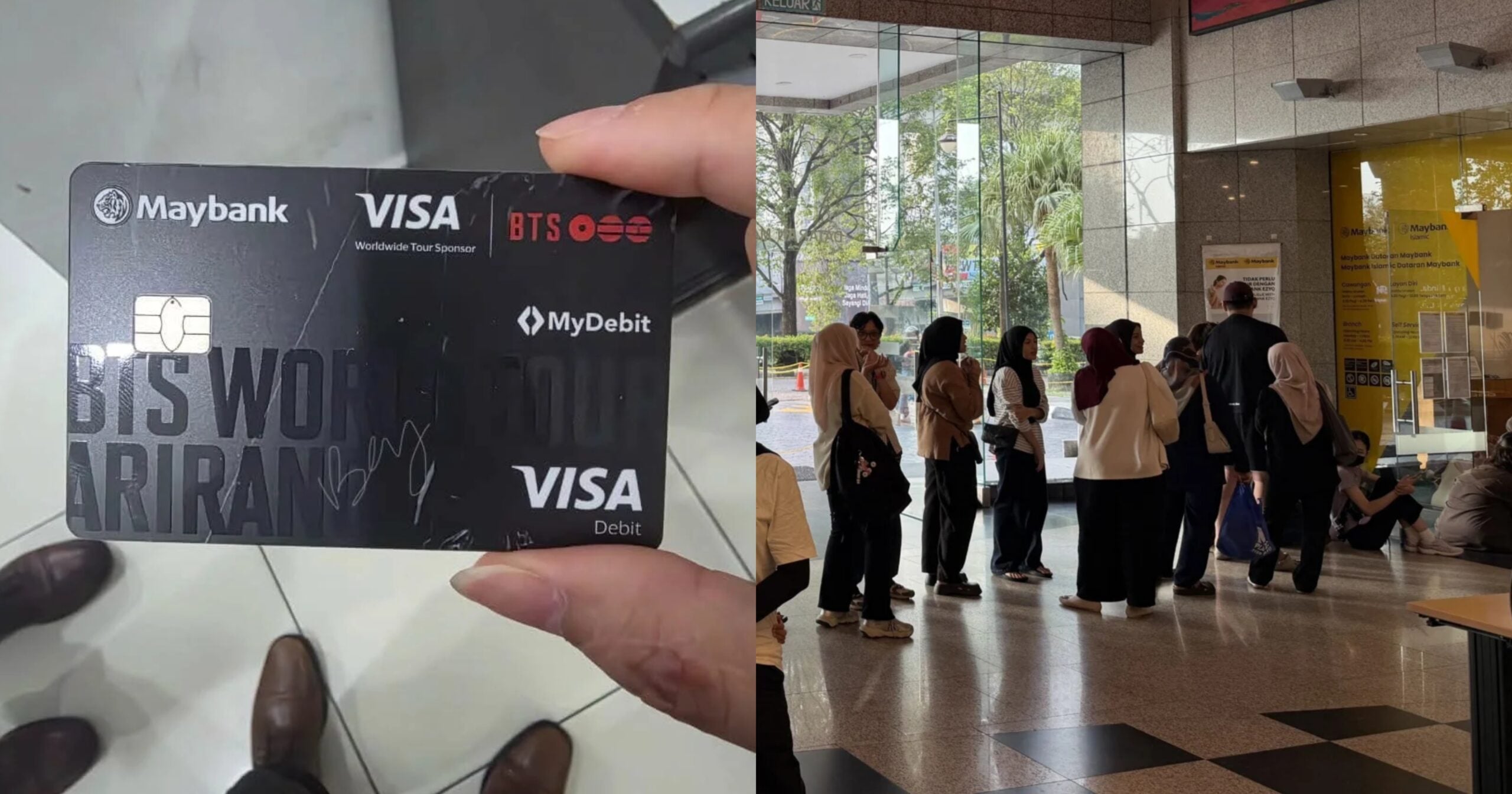 Penangan BTS! Peminat Beratur Panjang Di Cawangan Maybank Demi Kad Debit Edisi Terhad