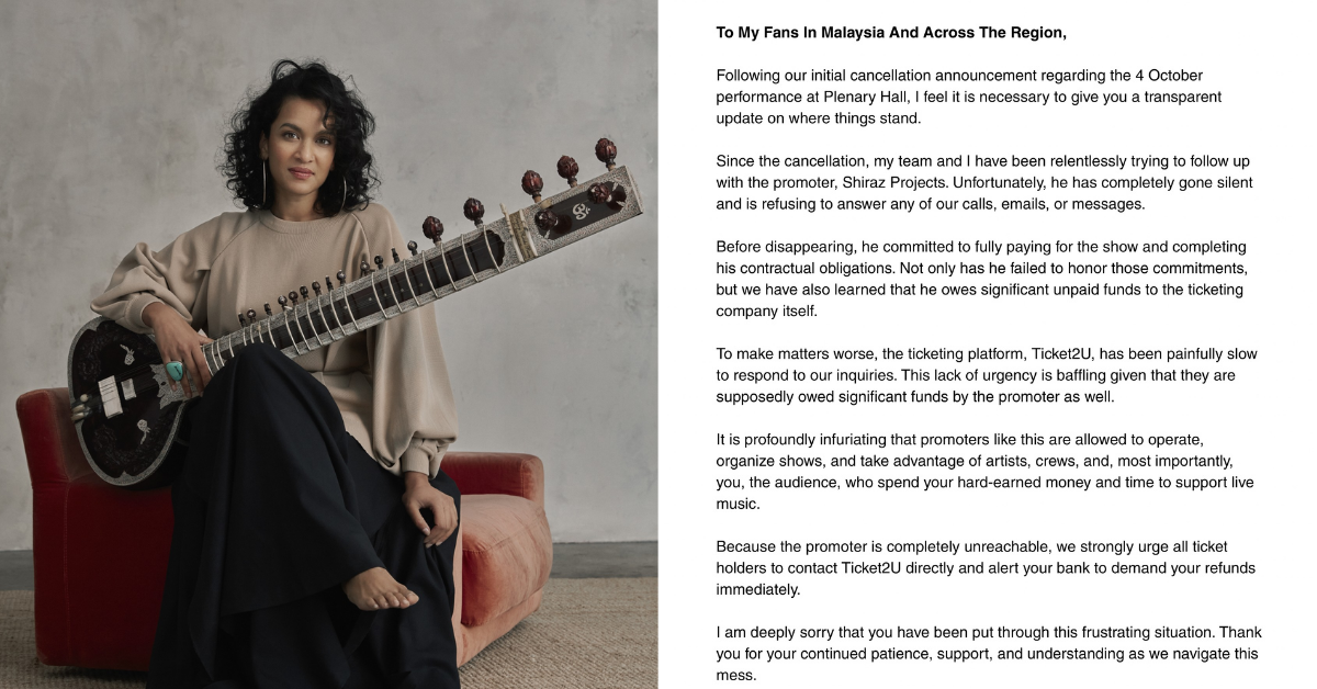 Anoushka Shankar Accuses Concert Promoter Of Failing To Honour Contract After KL Show Cancellation