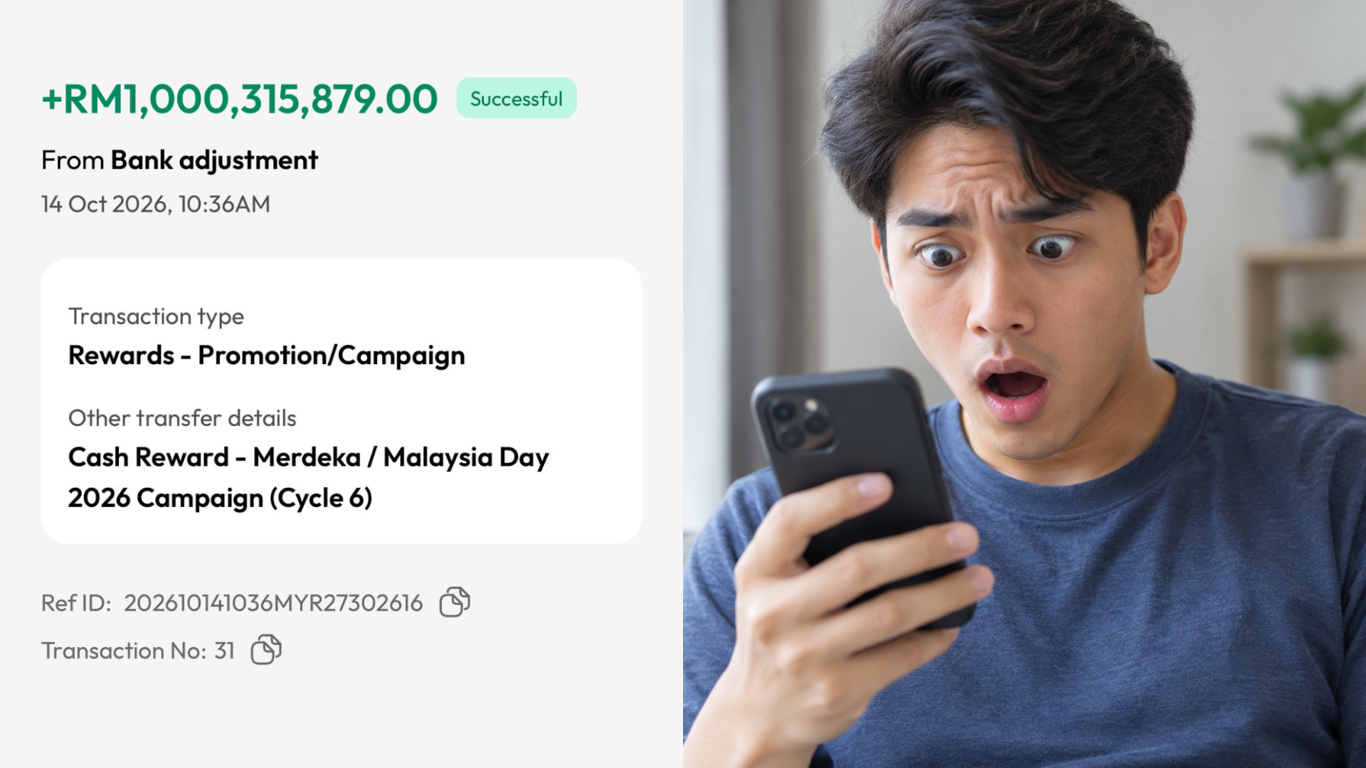 Lelaki Terkejut Akaun Bank Tiba-Tiba Dimasukkan RM1 Bilion, Rupanya Kesilapan Transaksi