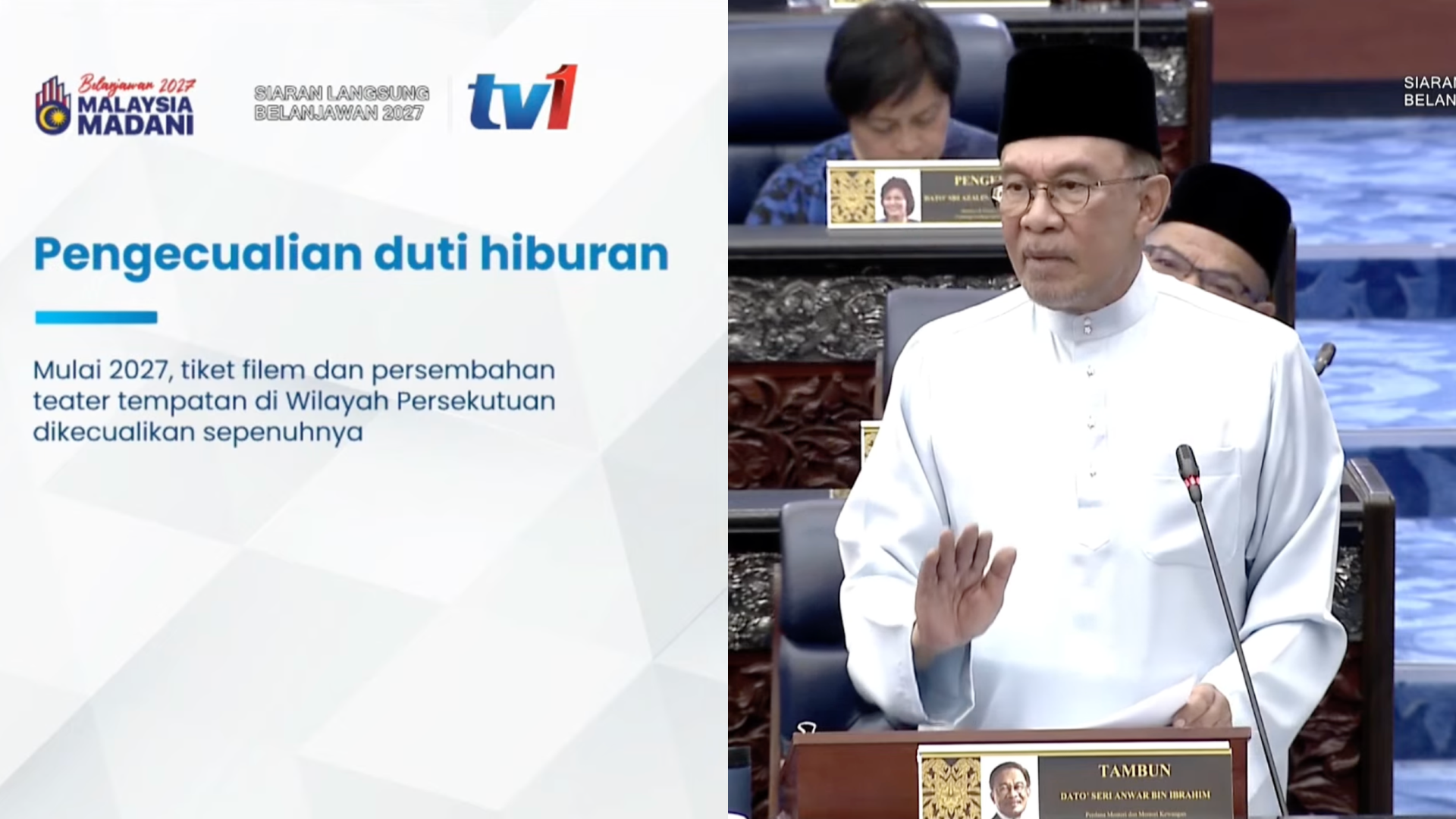Tiket Filem & Teater Tempatan Di Wilayah Persekutuan Dikecualikan Duti Hiburan Mulai 2027