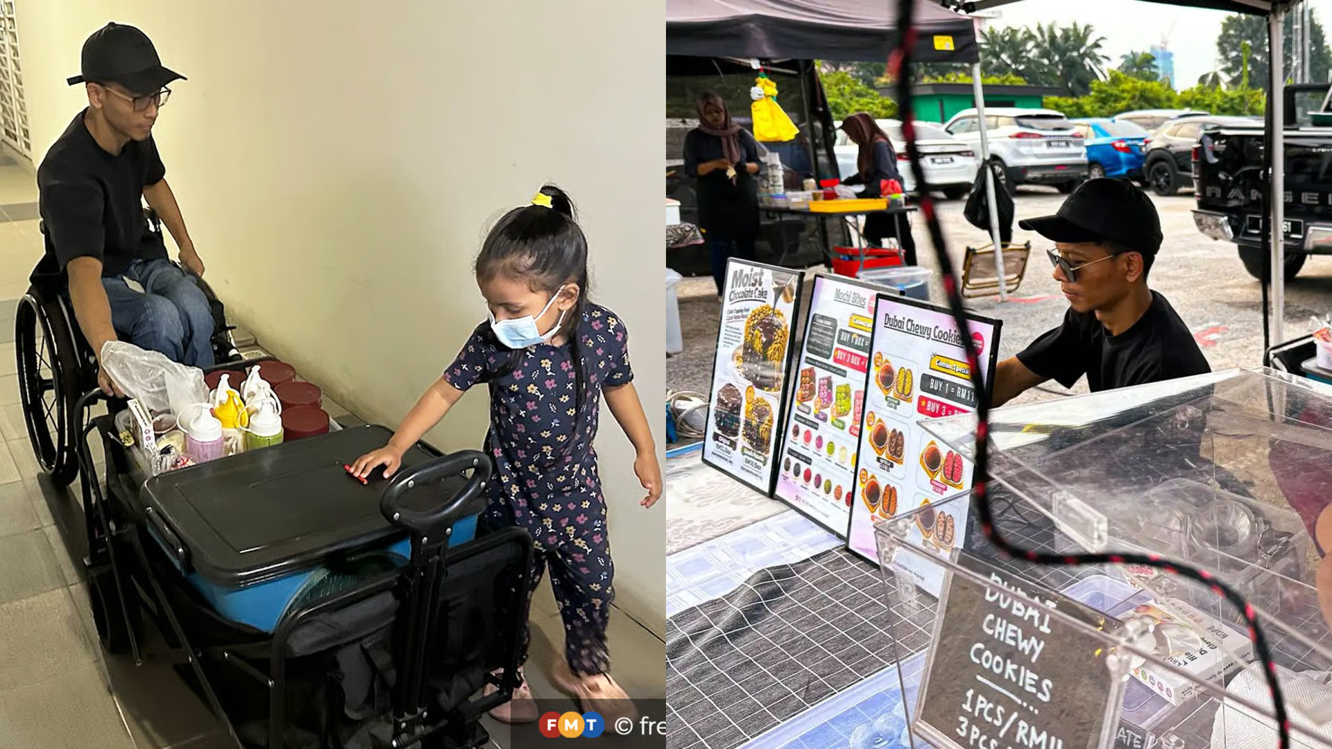 Pukul 12 Malam Masih Berniaga, Bapa OKU Sebak Lihat Anak Kecil Setia Ikut Susah Bersama