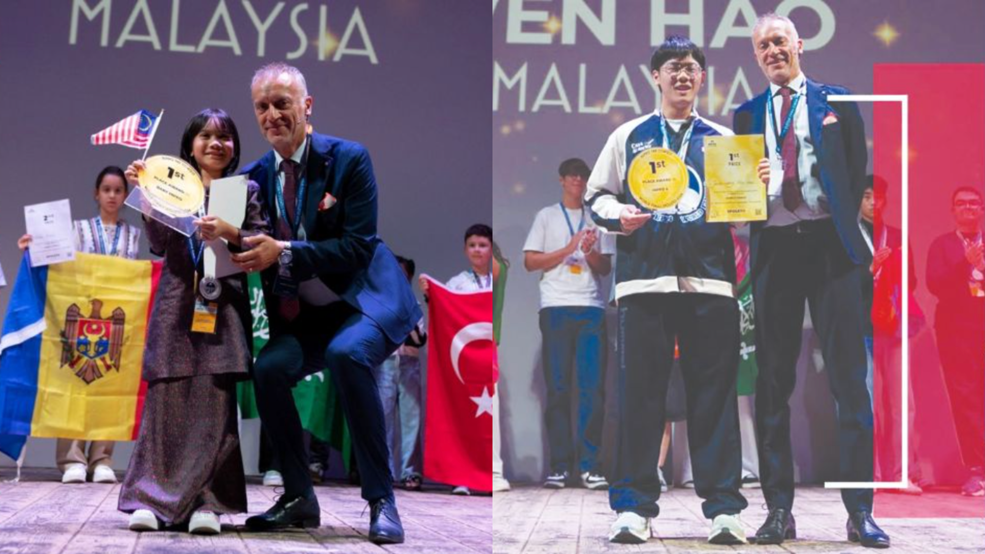 Dua Anak Malaysia Muncul Juara Dunia Pertandingan Bahasa Inggeris Di Itali