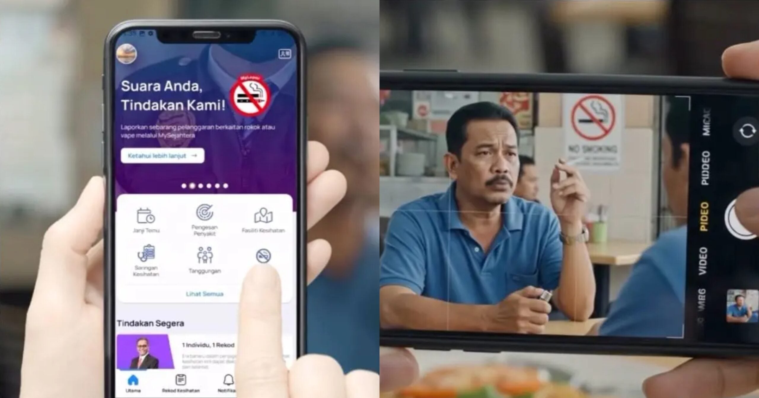 Ini Cara Lapor Individu Yang Merokok & Vape Di Tempat Larangan Guna MySejahtera